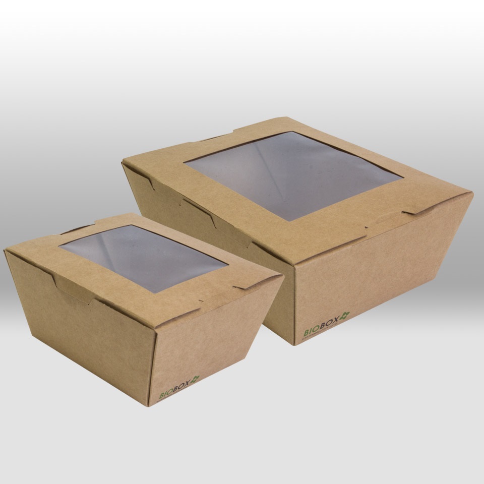 Paper Containers Biobox with window by Papperskopp